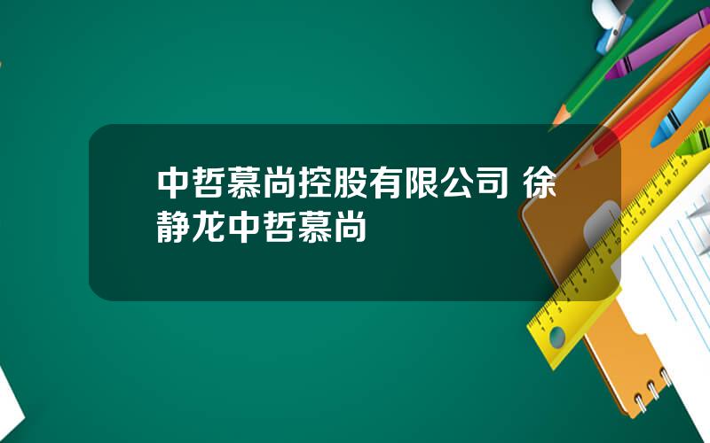 中哲慕尚控股有限公司 徐静龙中哲慕尚